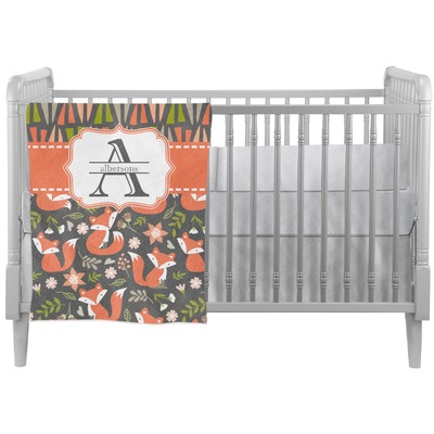 Fox Trail Floral Crib Comforter / Quilt (Personalized)
