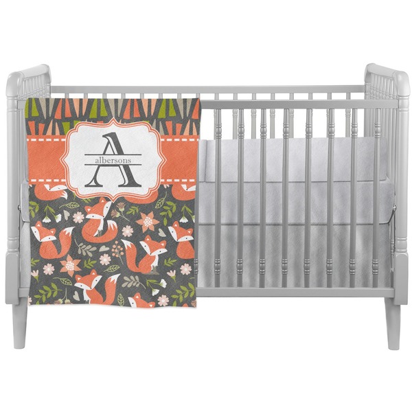 Custom Fox Trail Floral Crib Comforter / Quilt (Personalized)