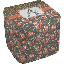 Fox Trail Floral Cube Pouf Ottoman (Personalized)