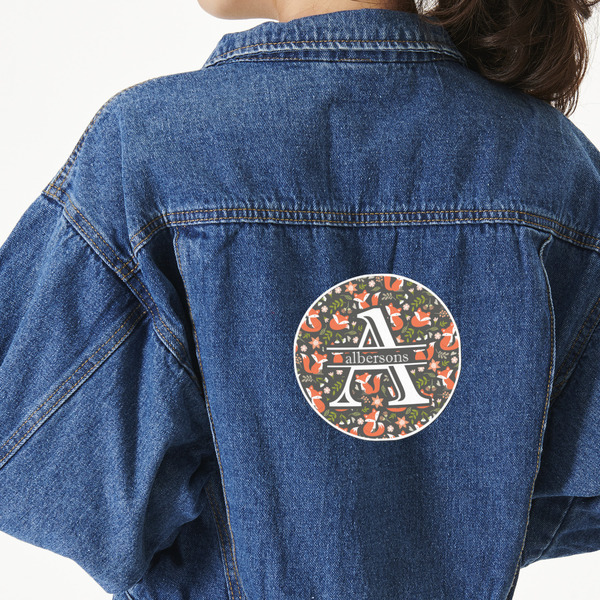 Custom Fox Trail Floral Twill Iron On Patch - Custom Shape - X-Large (Personalized)