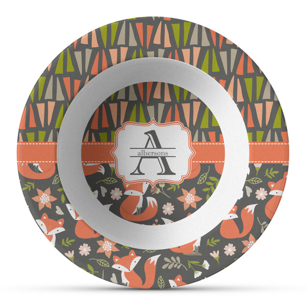 Custom Fox Trail Floral Plastic Bowl - Microwave Safe - Composite Polymer (Personalized)