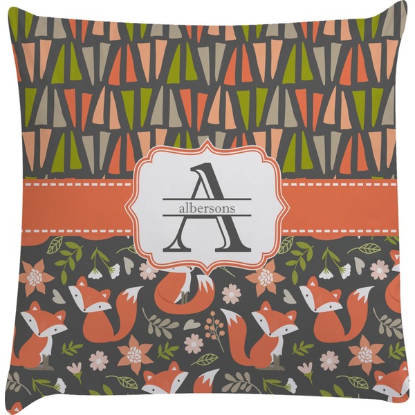 Custom Fox Trail Floral Decorative Pillow Case (Personalized)