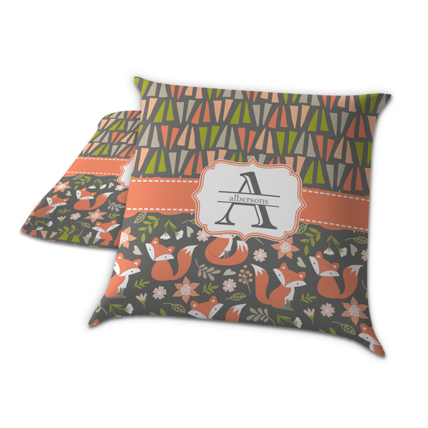 Fox Trail Floral Decorative Pillow Case - TWO