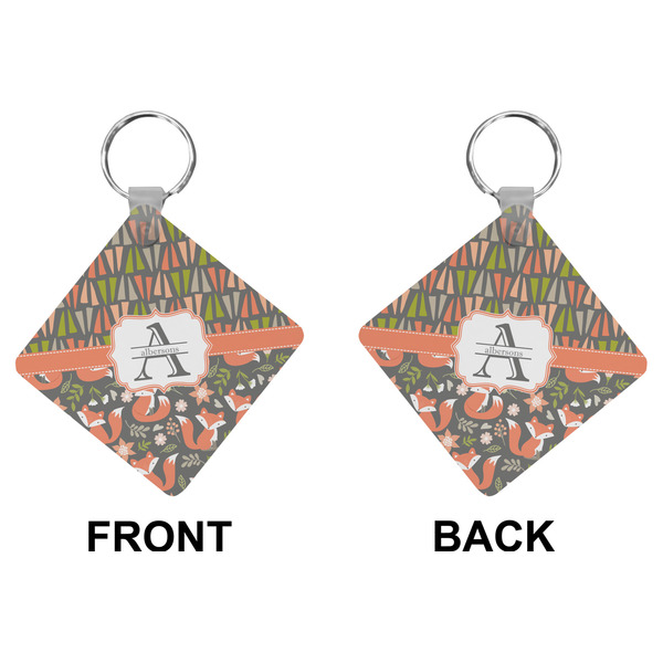 Fox Trail Floral Diamond Keychain (Front + Back)
