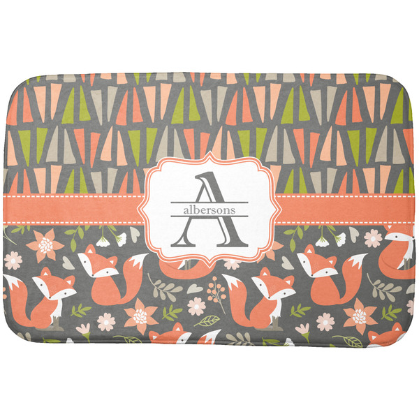 Custom Fox Trail Floral Dish Drying Mat (Personalized)