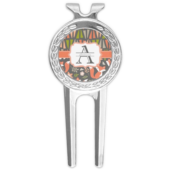 Custom Fox Trail Floral Golf Divot Tool & Ball Marker (Personalized)