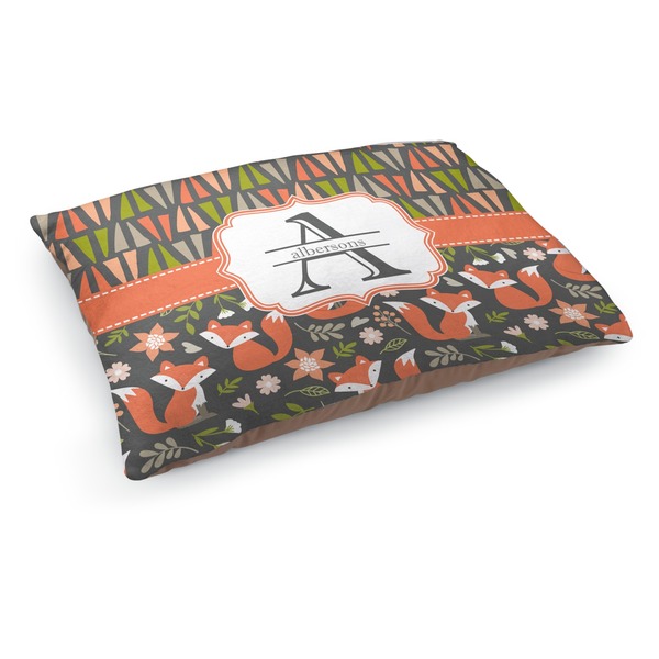 Custom Fox Trail Floral Dog Bed - Medium w/ Name and Initial
