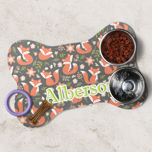 Fox Trail Floral Dog Bone Shaped Mat Lifestyle