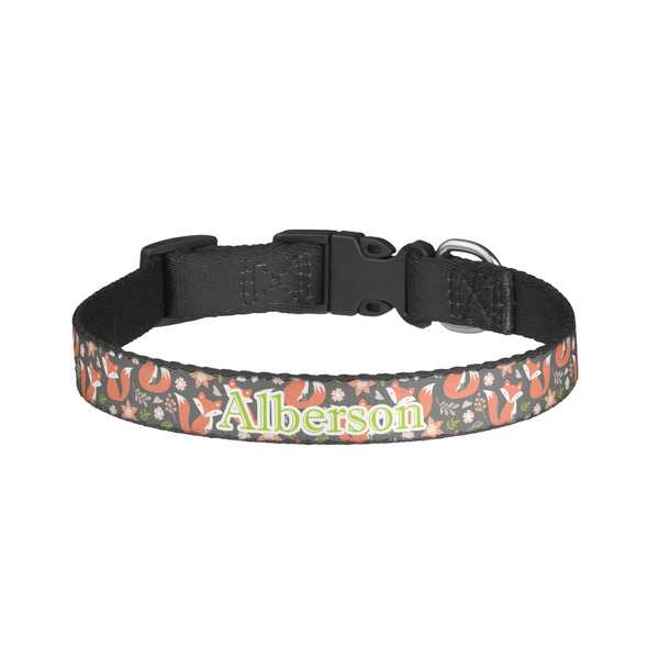 Custom Fox Trail Floral Dog Collar - Large (Personalized)