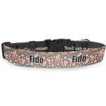 Fox Trail Floral Deluxe Dog Collar - Extra Large (16" to 27") (Personalized)