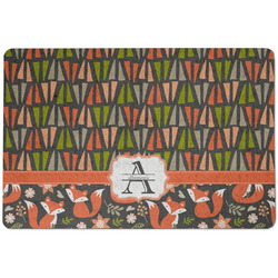 Fox Trail Floral Dog Food Mat w/ Name and Initial