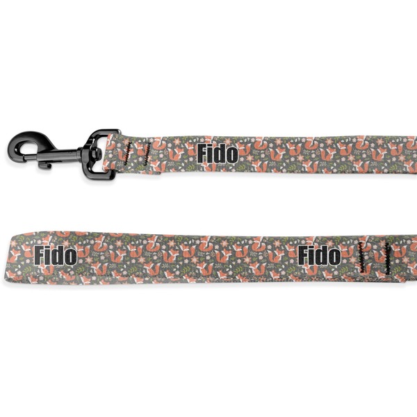 Custom Fox Trail Floral Deluxe Dog Leash - 4 ft (Personalized)
