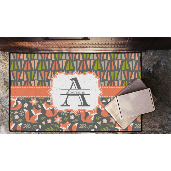 Fox Trail Floral Door Mat - LIFESTYLE (Lrg)