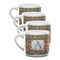 Fox Trail Floral Double Shot Espresso Cups - Set of 4 (Personalized)