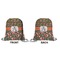 Fox Trail Floral Drawstring Backpack Front & Back Small