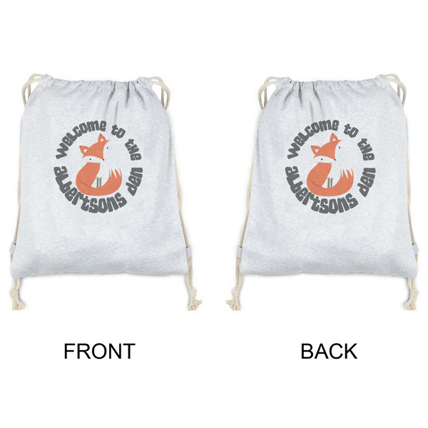 Fox Trail Floral Drawstring Backpacks - Sweatshirt Fleece - Double Sided - APPROVAL