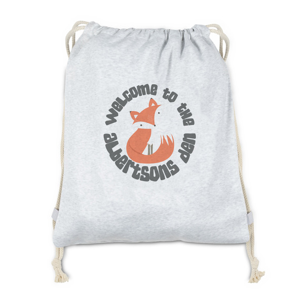 Custom Fox Trail Floral Drawstring Backpack - Sweatshirt Fleece - Double Sided (Personalized)