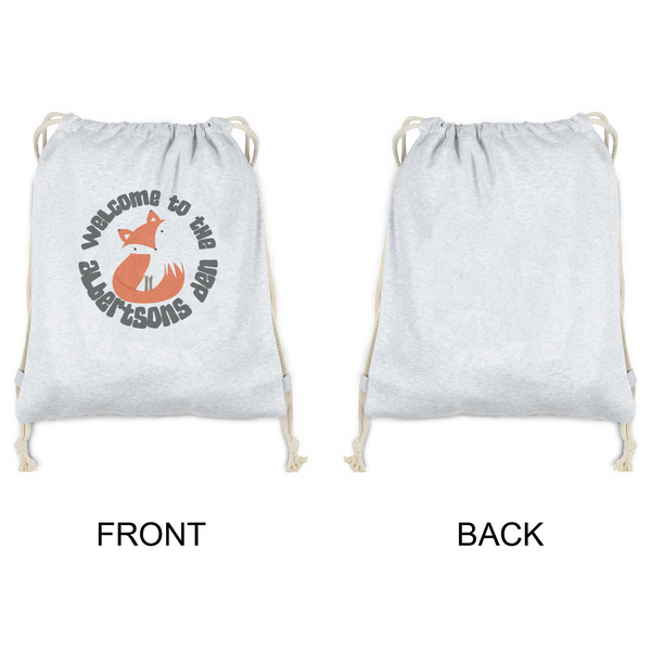Fox Trail Floral Drawstring Backpacks - Sweatshirt Fleece - Single Sided - APPROVAL