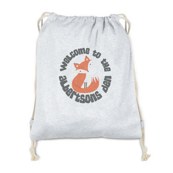 Custom Fox Trail Floral Drawstring Backpack - Sweatshirt Fleece - Single Sided (Personalized)