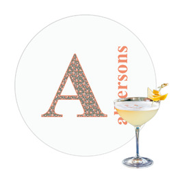 Fox Trail Floral Printed Drink Topper - 3.25" (Personalized)