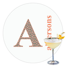Fox Trail Floral Printed Drink Topper - 3.5" (Personalized)