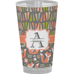 Fox Trail Floral Pint Glass - Full Color (Personalized)