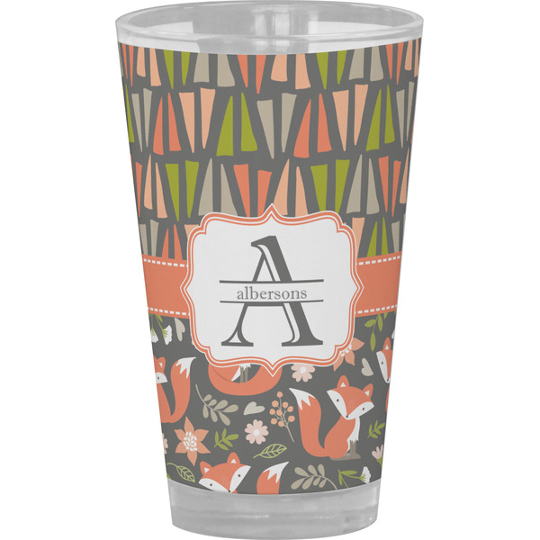 Custom Fox Trail Floral Pint Glass - Full Color (Personalized)