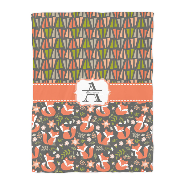 Fox Trail Floral Duvet Cover - Twin - Front