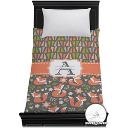 Fox Trail Floral Duvet Cover - Twin XL (Personalized)