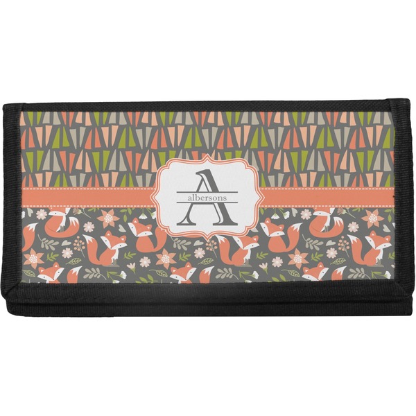 Custom Fox Trail Floral Canvas Checkbook Cover (Personalized)