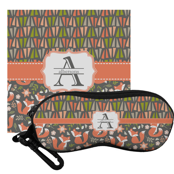 Custom Fox Trail Floral Eyeglass Case & Cloth (Personalized)
