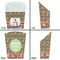 Fox Trail Floral French Fry Favor Box - Front & Back View
