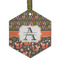 Fox Trail Floral Frosted Glass Ornament - Hexagon