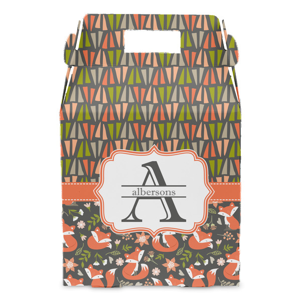 Fox Trail Floral Gable Favor Box - Front