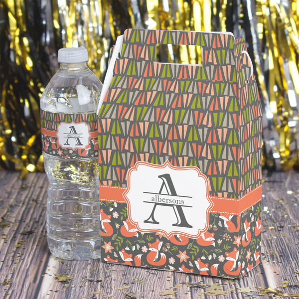 Fox Trail Floral Gable Favor Box - In Context