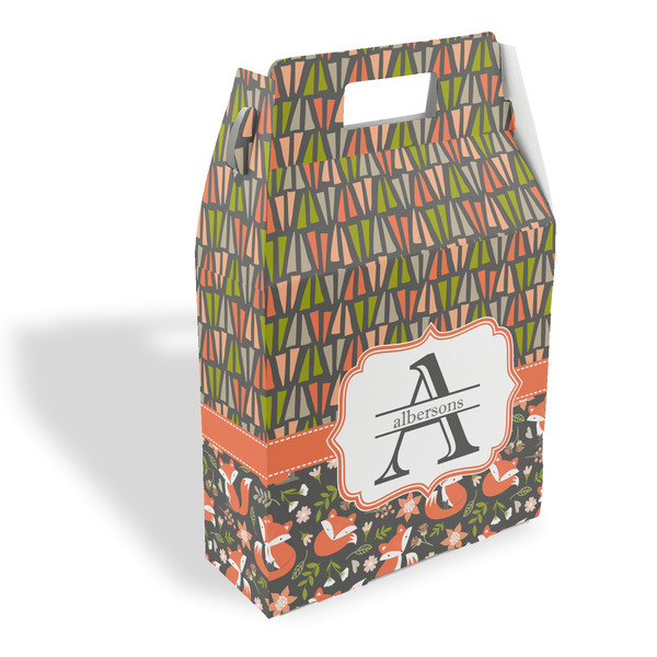 Custom Fox Trail Floral Gable Favor Box (Personalized)