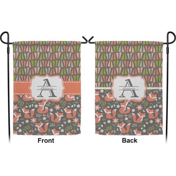 Fox Trail Floral Garden Flag - Double Sided Front and Back