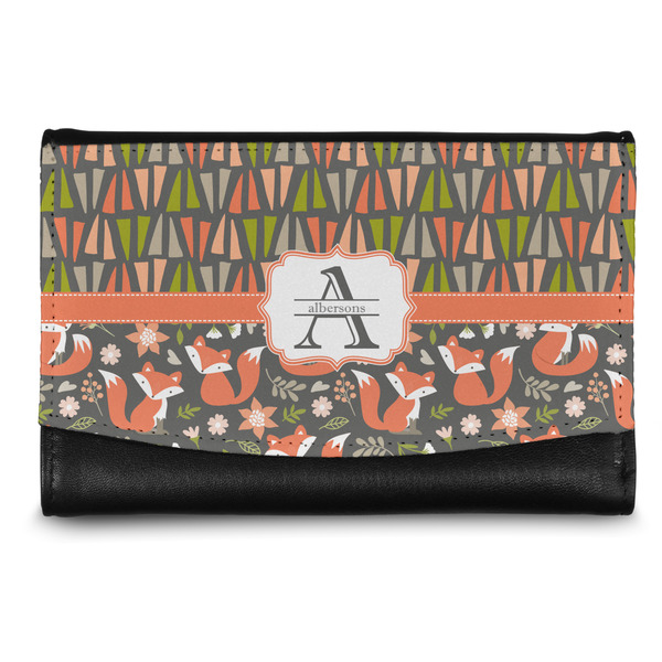 Custom Fox Trail Floral Genuine Leather Women's Wallet - Small (Personalized)
