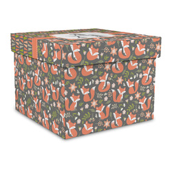 Fox Trail Floral Gift Box with Lid - Canvas Wrapped - Large (Personalized)