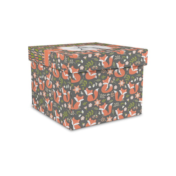 Custom Fox Trail Floral Gift Box with Lid - Canvas Wrapped - Small (Personalized)
