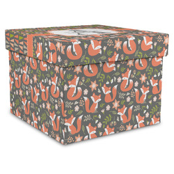 Fox Trail Floral Gift Box with Lid - Canvas Wrapped - XX-Large (Personalized)