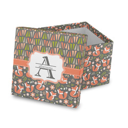 Fox Trail Floral Gift Box with Lid - Canvas Wrapped (Personalized)