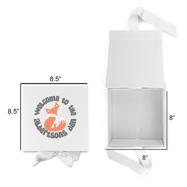 Fox Trail Floral Gift Boxes with Magnetic Lid - White - Open & Closed