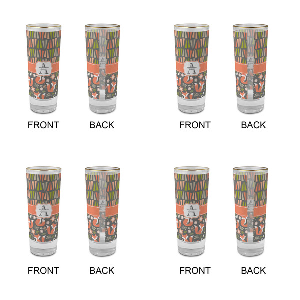 Fox Trail Floral Glass Shot Glass - 2 oz - Set of 4 - APPROVAL