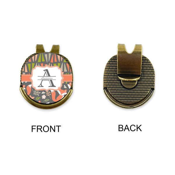 Fox Trail Floral Golf Ball Hat Clip Marker - Apvl - GOLD