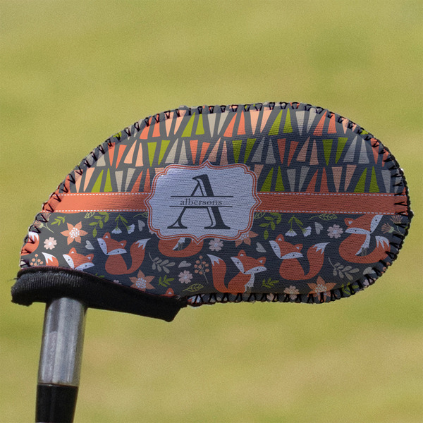 Custom Fox Trail Floral Golf Club Iron Cover (Personalized)
