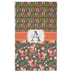 Fox Trail Floral Golf Towel - Poly-Cotton Blend w/ Name and Initial