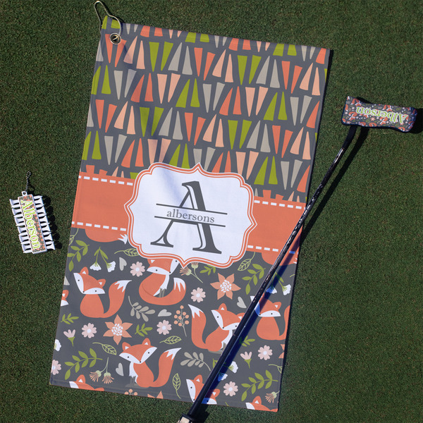 Custom Fox Trail Floral Golf Towel Gift Set (Personalized)