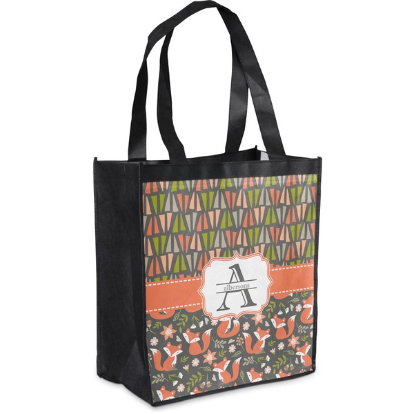 Custom Fox Trail Floral Grocery Bag (Personalized)