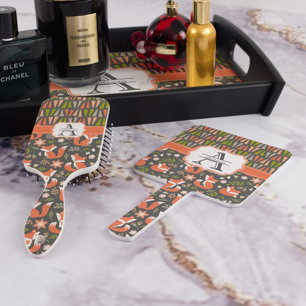 Fox Trail Floral Hair Brush and Hand Mirror - Bathroom Scene